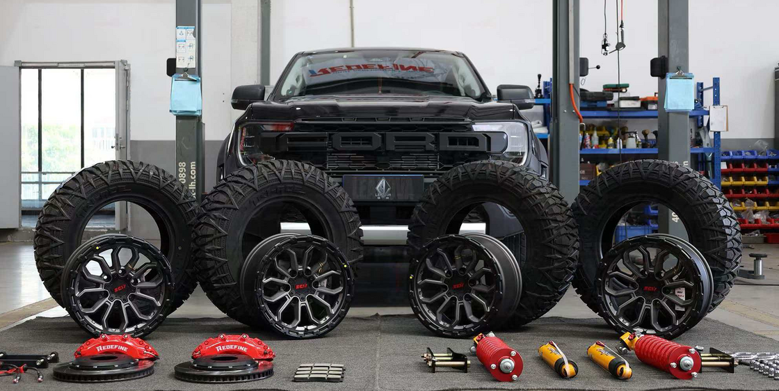 Full Vehicle Modified Brake Kit Complete Set With Calipers Rotors Pads & Braided Lines