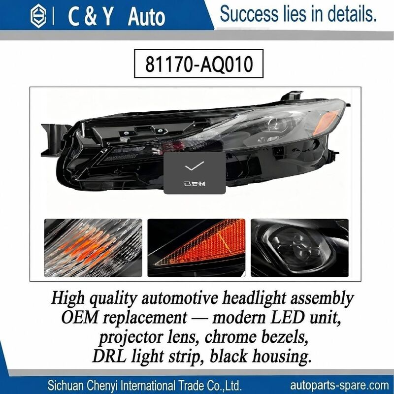 Automotive Front Head Light 81170‑AQ010 81150‑AQ010 Anti‑Aging Lamp Assembly Fit For Camry LE SE US Model