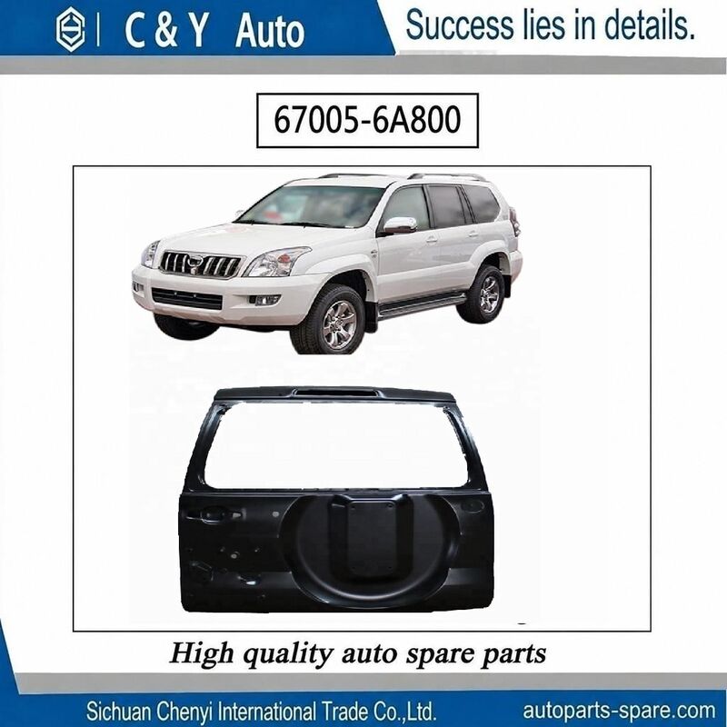 OE 67005‑6A800 Tail Gate Bare Welded Shell For Toyota Land Cruiser Prado FJ120 2003‑2009 Spare Tire Carrier Version OE Replacement Rear Lift Gate