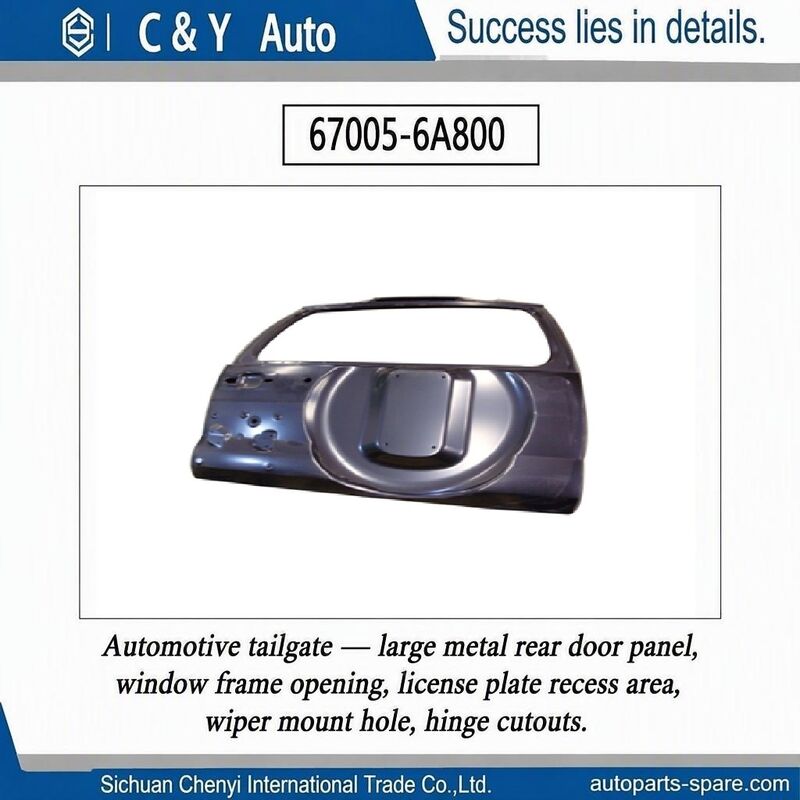 OE 67005‑6A800 Tail Gate Bare Welded Shell For Toyota Land Cruiser Prado FJ120 2003‑2009 Spare Tire Carrier Version OE Replacement Rear Lift Gate